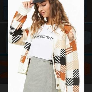 Forever 21 Plaid Cardigan